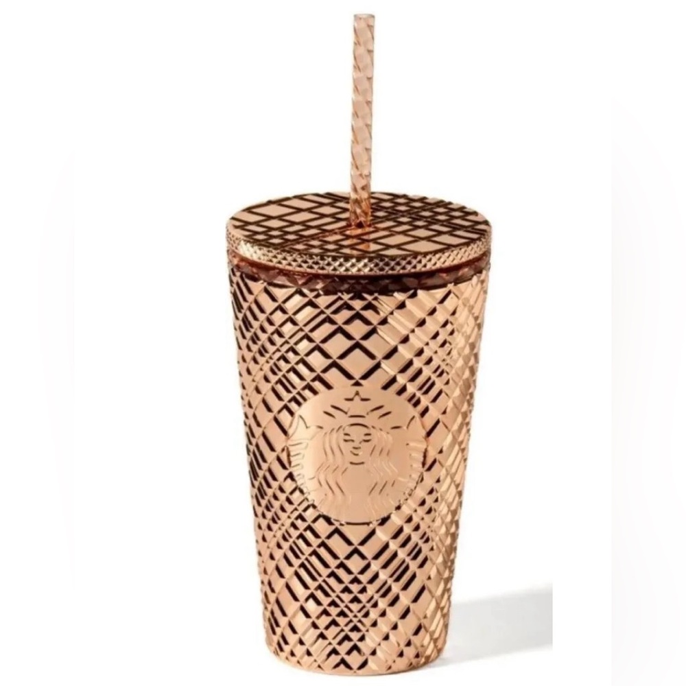 BNWT 1 STARBUCKS 2023 ROSE GOLD JEWELED 16 OZ TUMBLER COLD CUP - Picture 15 of 15